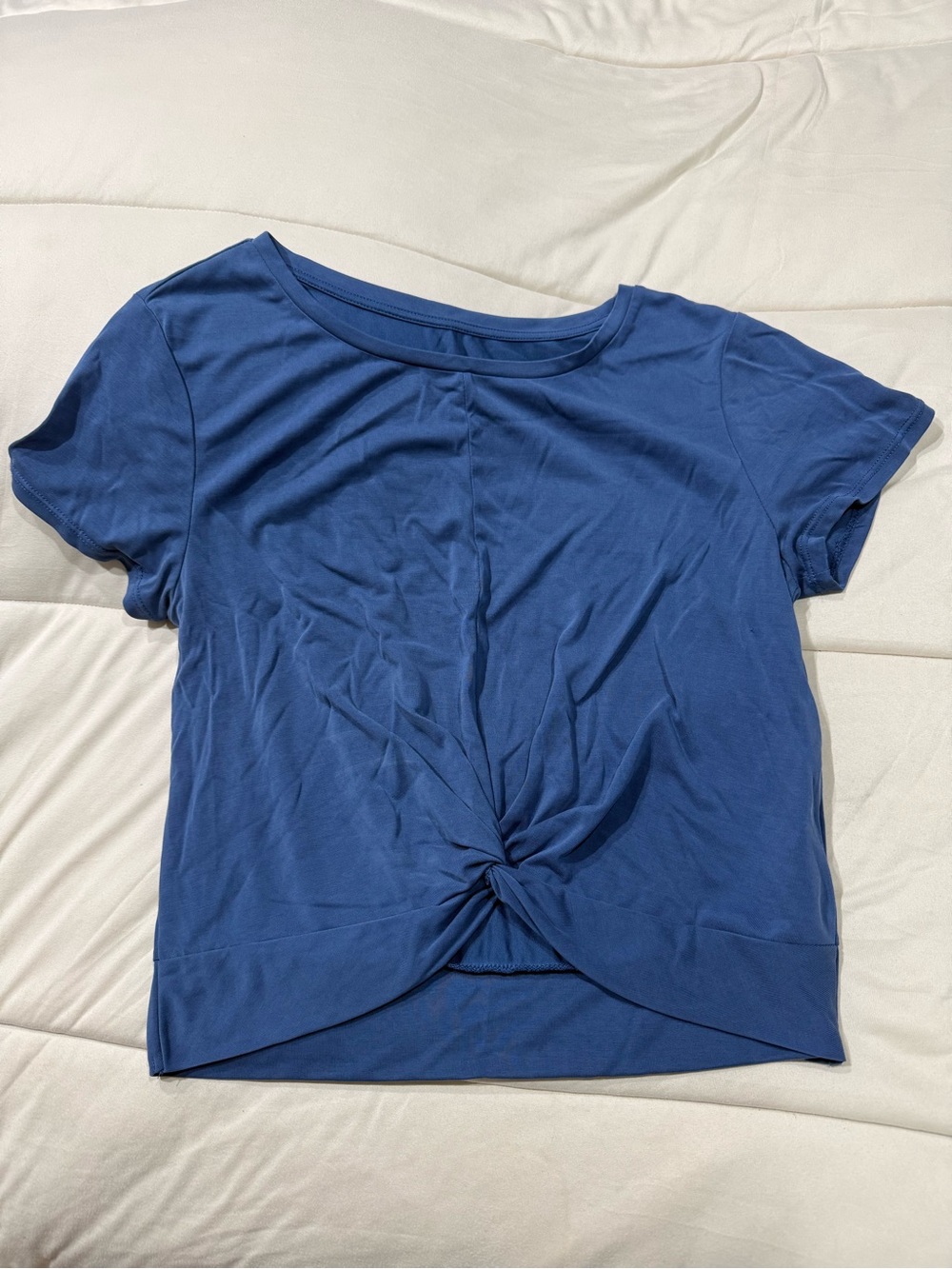 ZYIA Navy Twist-Knot Short Sleeve Tee